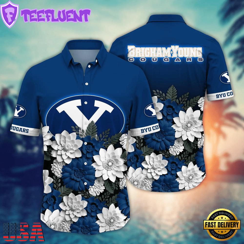 NCAA BYU Cougars Flower Tropical Summer Beach Hawaiian Shirt