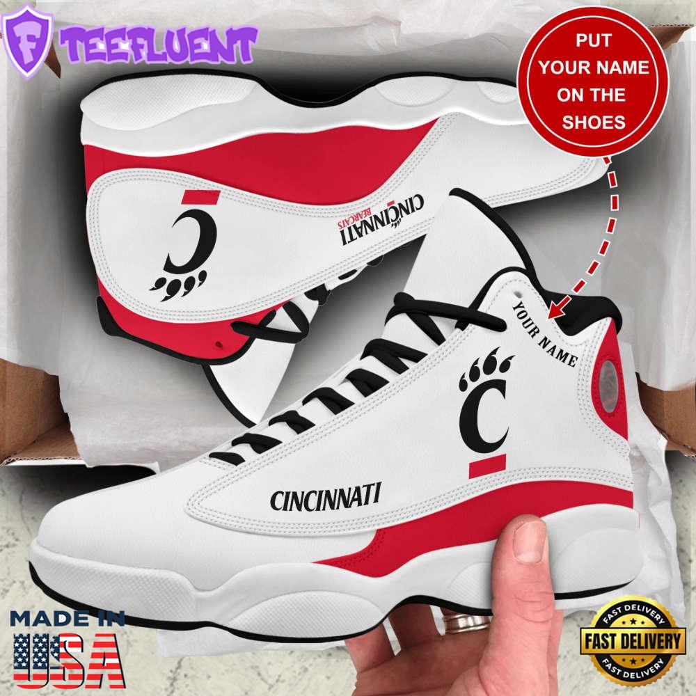 NCAA Cincinnati Bearcats Custom Name White Air Jordan 13 Shoes For Men And Women