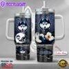 NCAA Connecticut Huskies Mickey Mouse Custom Stanley Quencher 40oz Stainless Steel Tumbler With Handle