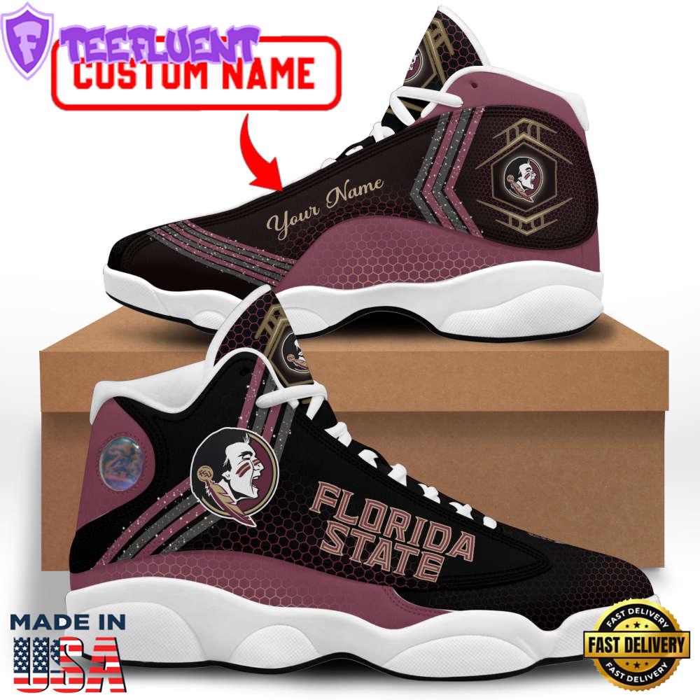 NCAA Florida State Seminoles Custom Name Garnet Black Air Jordan 13 Shoes For Men Women