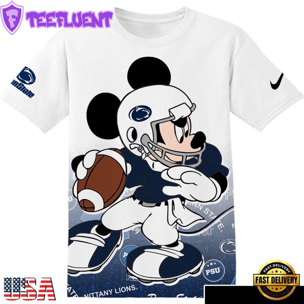NCAA Football Penn State Nittany Lions Mickey All Over Print T-Shirt