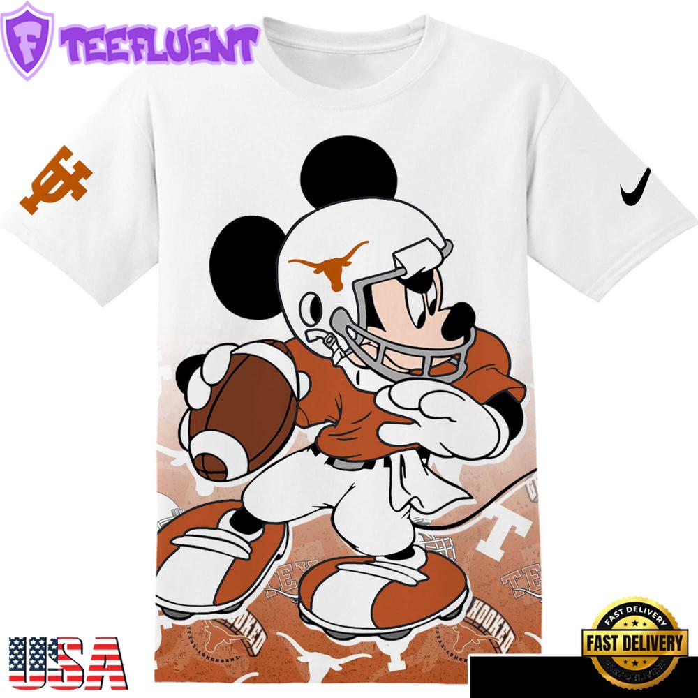 NCAA Football Texas Longhorns Mickey All Over Print T-Shirt