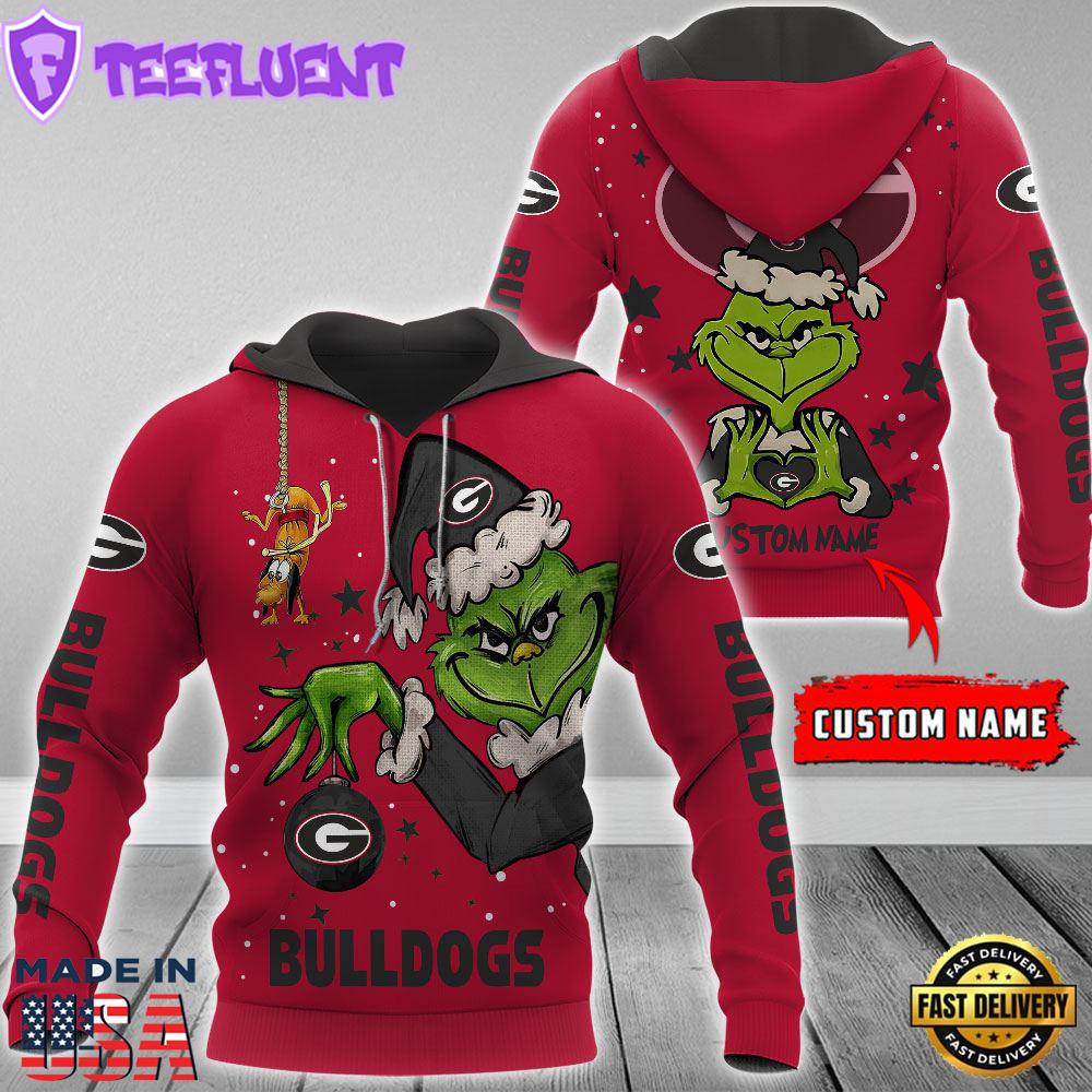 Ncaa Georgia Bulldogs Football Team The Grinch Custom Name Hoodie