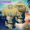 NCAA Georgia Tech Yellow Jackets Flower Tropical Summer Beach Hawaiian Shirt
