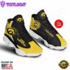 NCAA Iowa Hawkeyes Custom Name Black Gold Air Jordan 13 Shoes