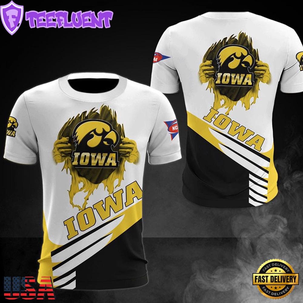 NCAA Iowa Hawkeyes Logo Team All Over Print T Shirt