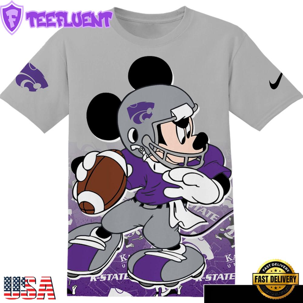 NCAA Kansas State Wildcats Mickey All Over Print T-Shirt