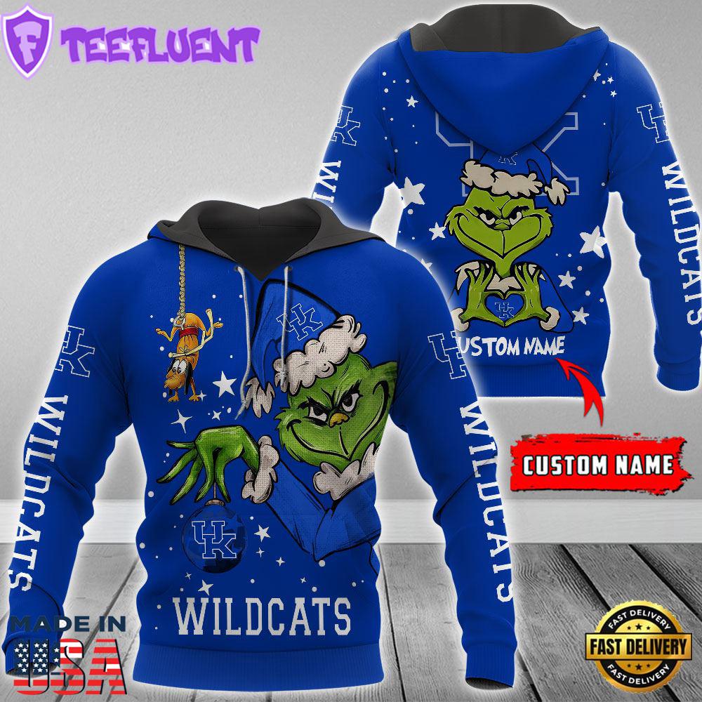 Ncaa Kentucky Wildcats Football Team The Grinch Custom Name Hoodie