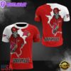 NCAA Louisville Cardinals Halloween Skeleton All Over Print T Shirt