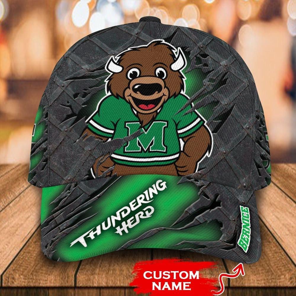 NCAA Marshall Thundering Herd 3D Mascot Custom Baseball Cap