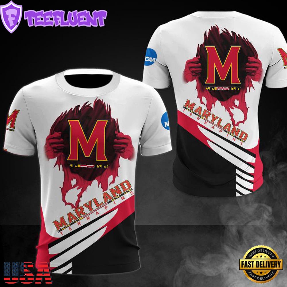 NCAA Maryland Terrapins Logo Team All Over Print T Shirt