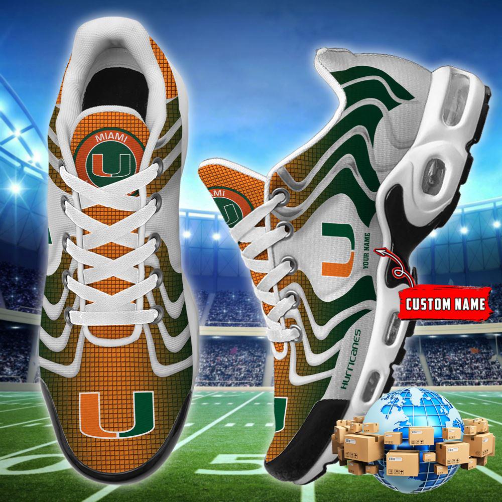 NCAA Miami Hurricanes Football Team TN Shoes - Custom Name