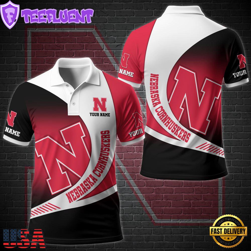 NCAA Nebraska Cornhuskers Team Polo Shirt Custom Your Name