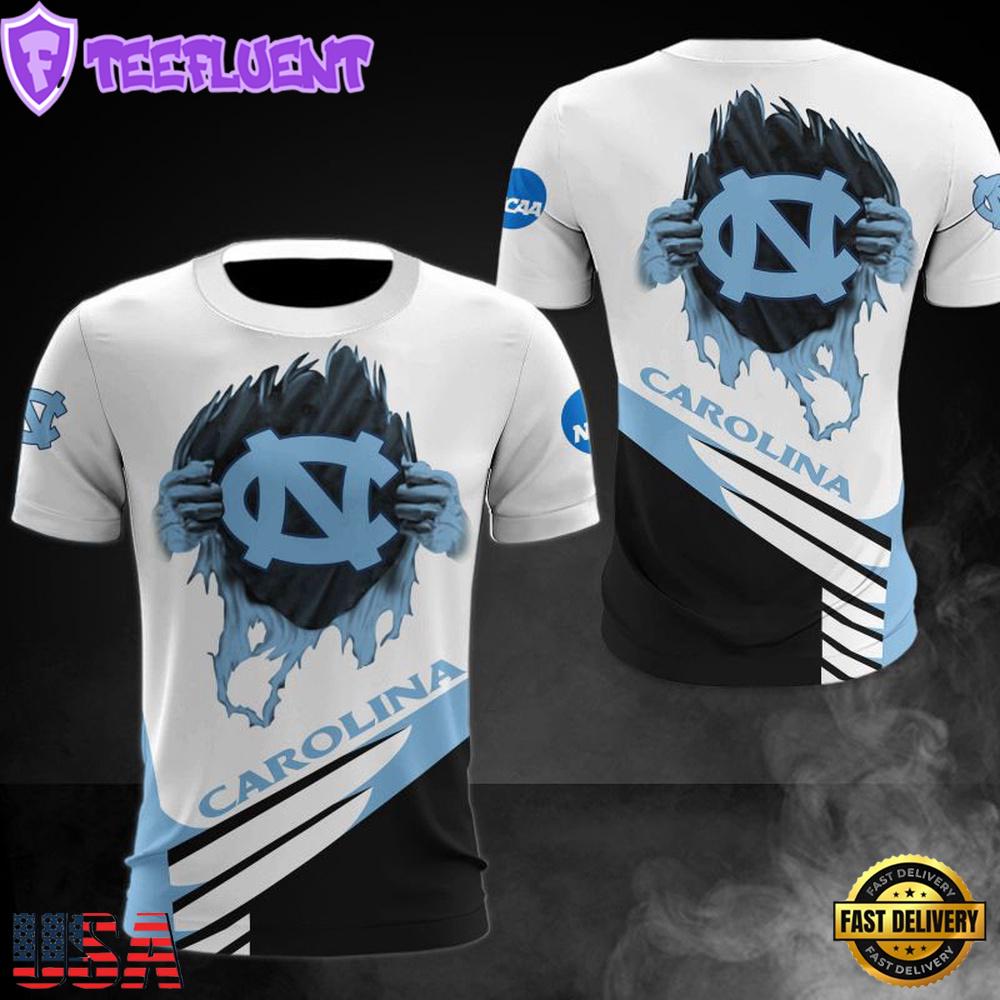 NCAA North Carolina Tar Heels Logo Team All Over Print T Shirt