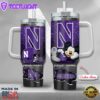 NCAA Northwestern Wildcats Mickey Mouse Custom Stanley Quencher 40oz Stainless Steel Tumbler With Handle