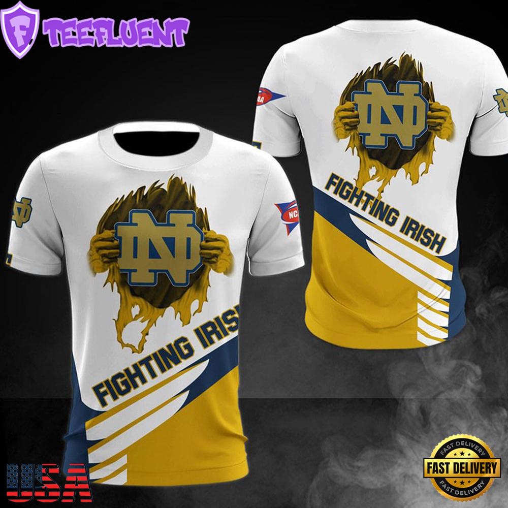 NCAA Notre Dame Fighting Irish Logo Team All Over Print T Shirt