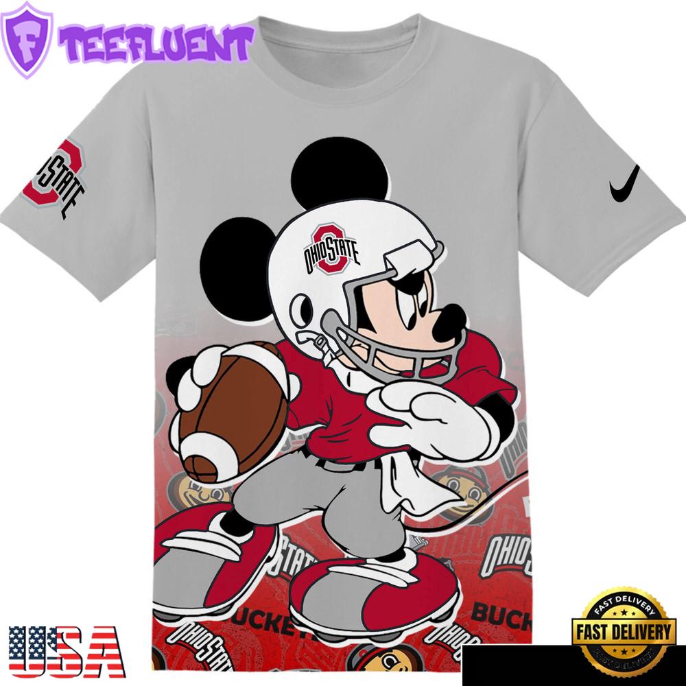 NCAA Ohio State Buckeyes Mickey All Over Print T-Shirt