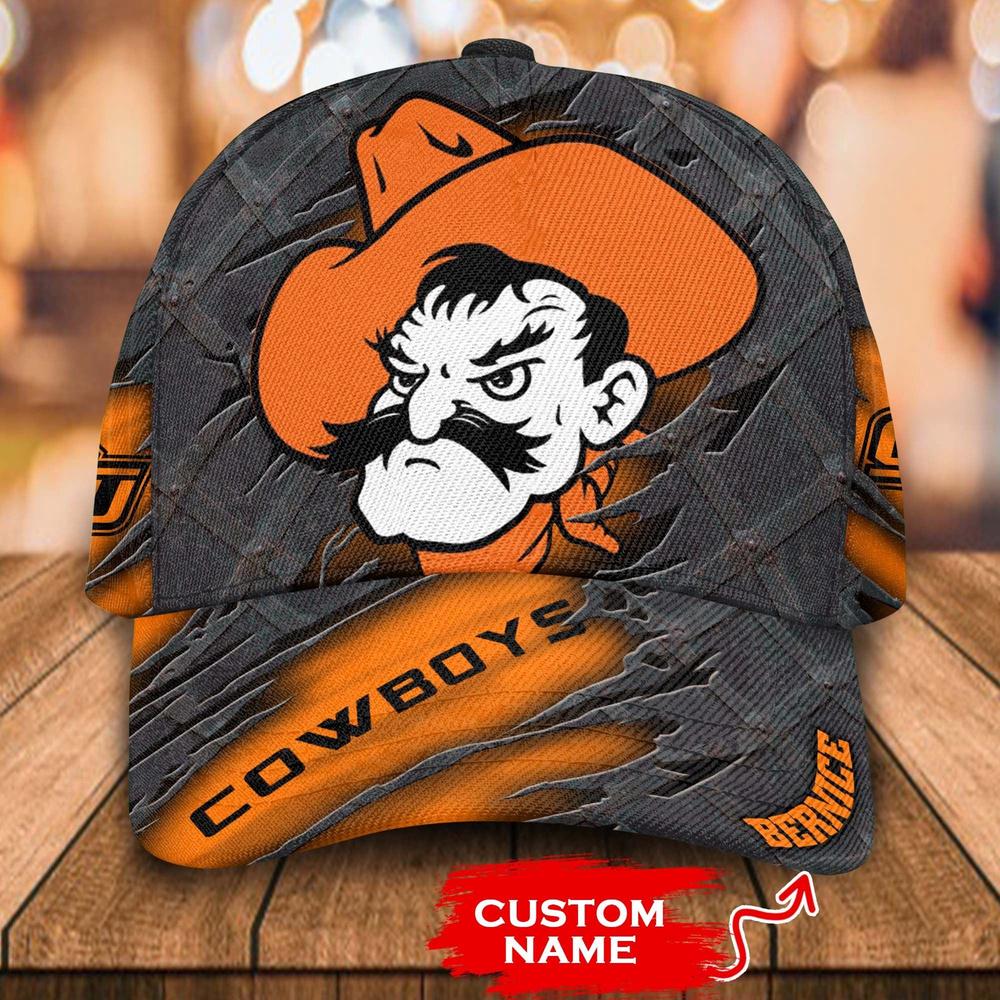 NCAA Oklahoma State Cowboys 3D Mascot Custom Baseball Cap