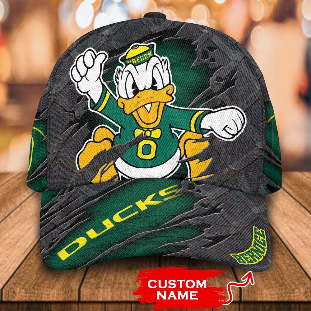 NCAA Oregon Ducks 3D Mascot Custom Baseball Cap