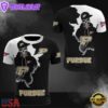 NCAA Purdue Boilermakers Halloween Skeleton All Over Print T Shirt