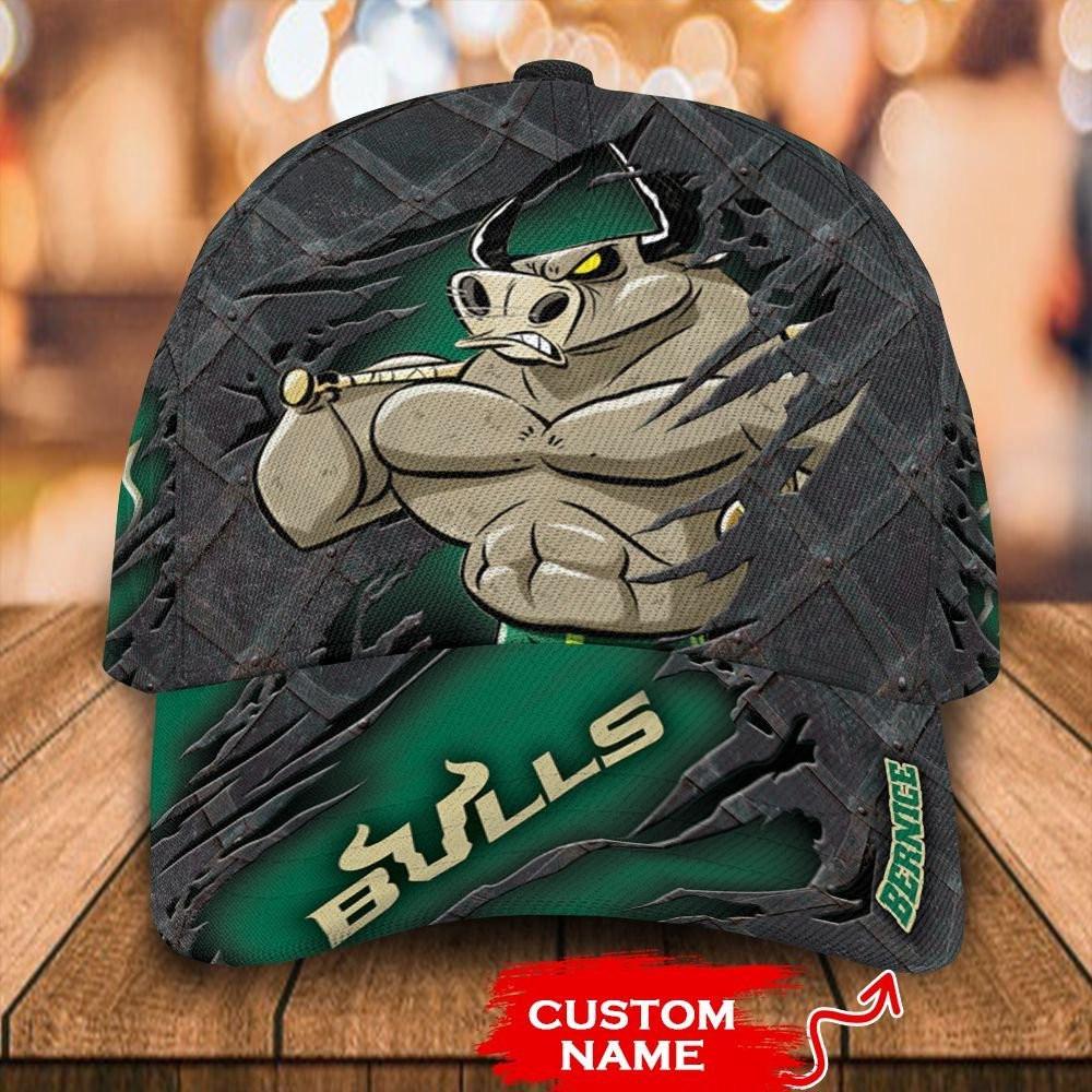 NCAA South Florida Bulls 3D Mascot Custom Baseball Cap