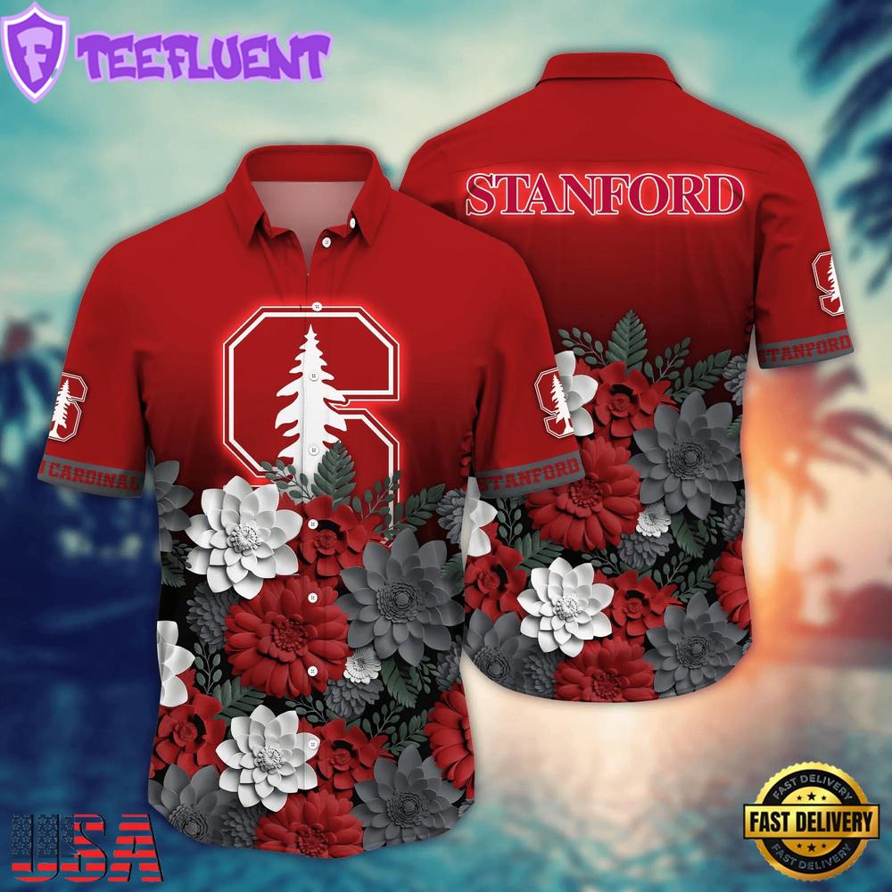 NCAA Stanford Cardinal Flower Tropical Summer Beach Hawaiian Shirt
