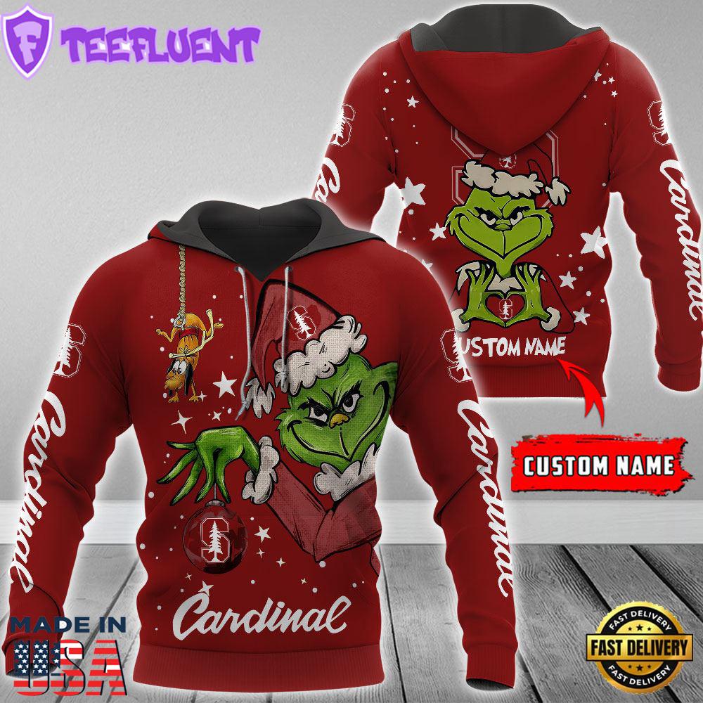 Ncaa Stanford Cardinal Football Team The Grinch Custom Name Hoodie