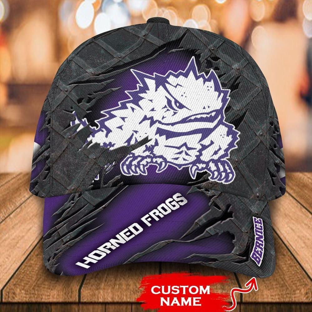 NCAA TCU Horned Frogs 3D Mascot Custom Baseball Cap