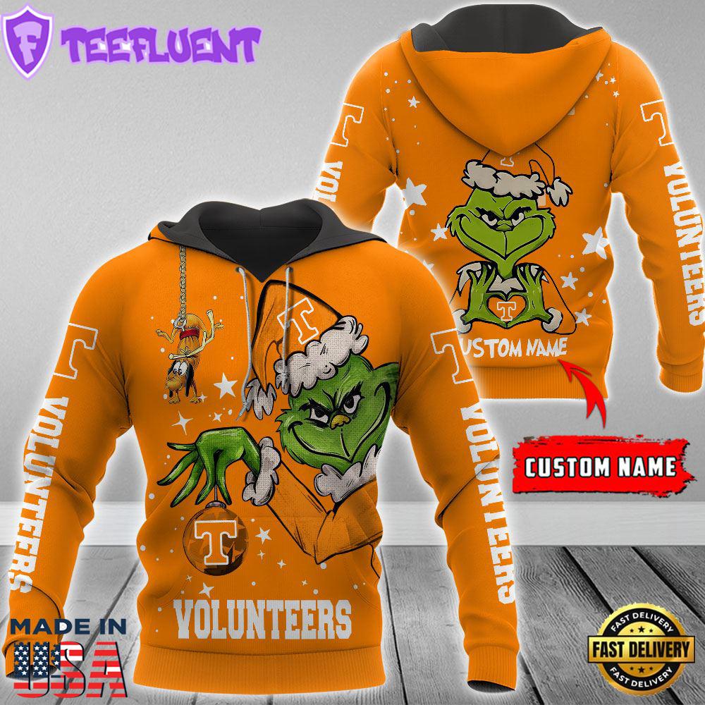 Ncaa Tennessee Volunteers Football Team The Grinch Custom Name Hoodie