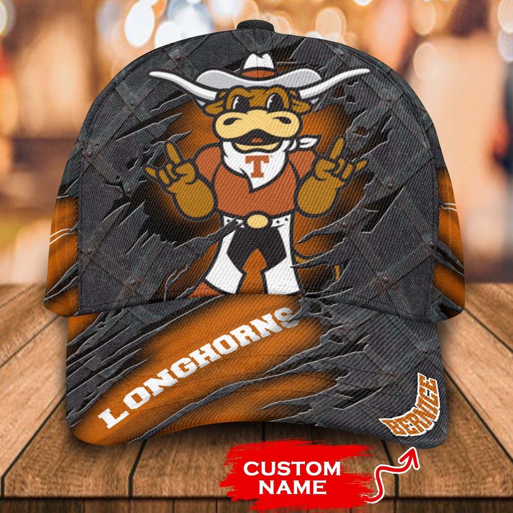 NCAA Texas Longhorns 3D Mascot Custom Baseball Cap