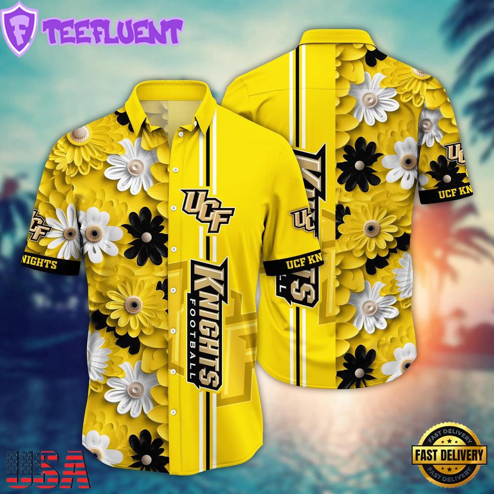 NCAA UCF Knights Flower Summer Aloha Button Hawaiian Shirt