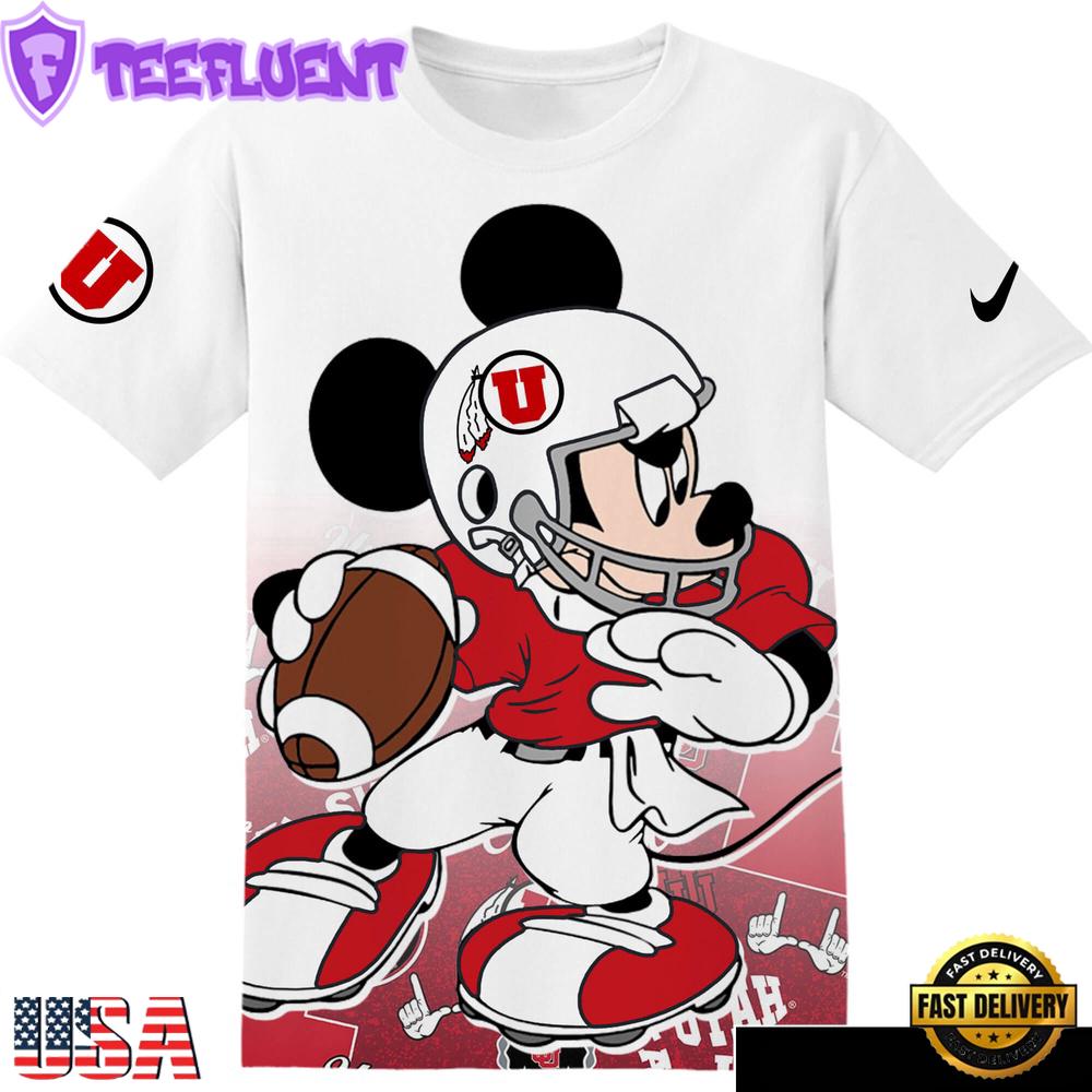 NCAA Utah Utes football Mickey All Over Print T-Shirt