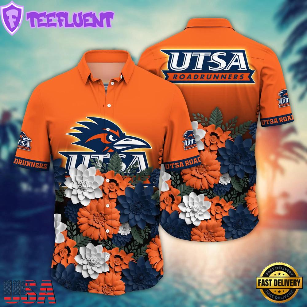 NCAA UTSA Roadrunners Flower Tropical Summer Beach Hawaiian Shirt