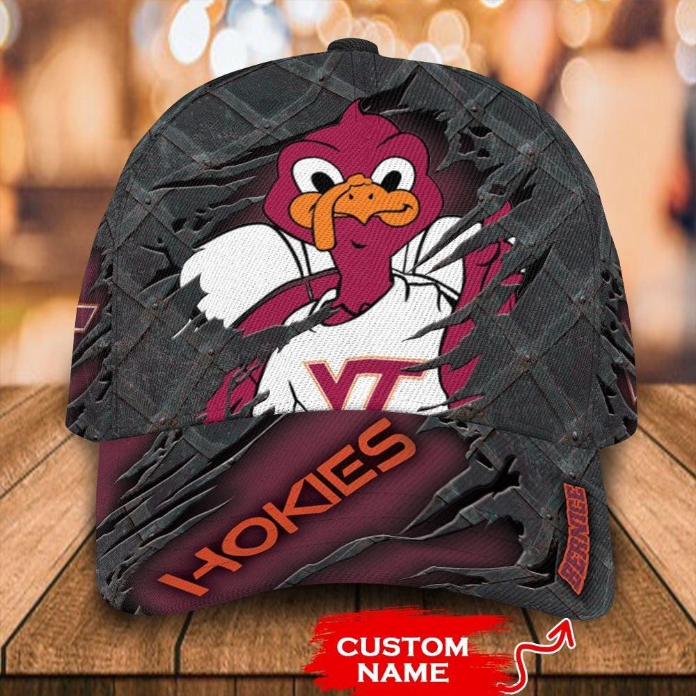 NCAA Virginia Tech Hokies 3D Mascot Custom Baseball Cap