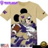 NCAA Washington Huskies Football Mickey All Over Print T-Shirt