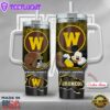 NCAA Western Michigan Broncos Mickey Mouse Custom Stanley Quencher 40oz Stainless Steel Tumbler With Handle