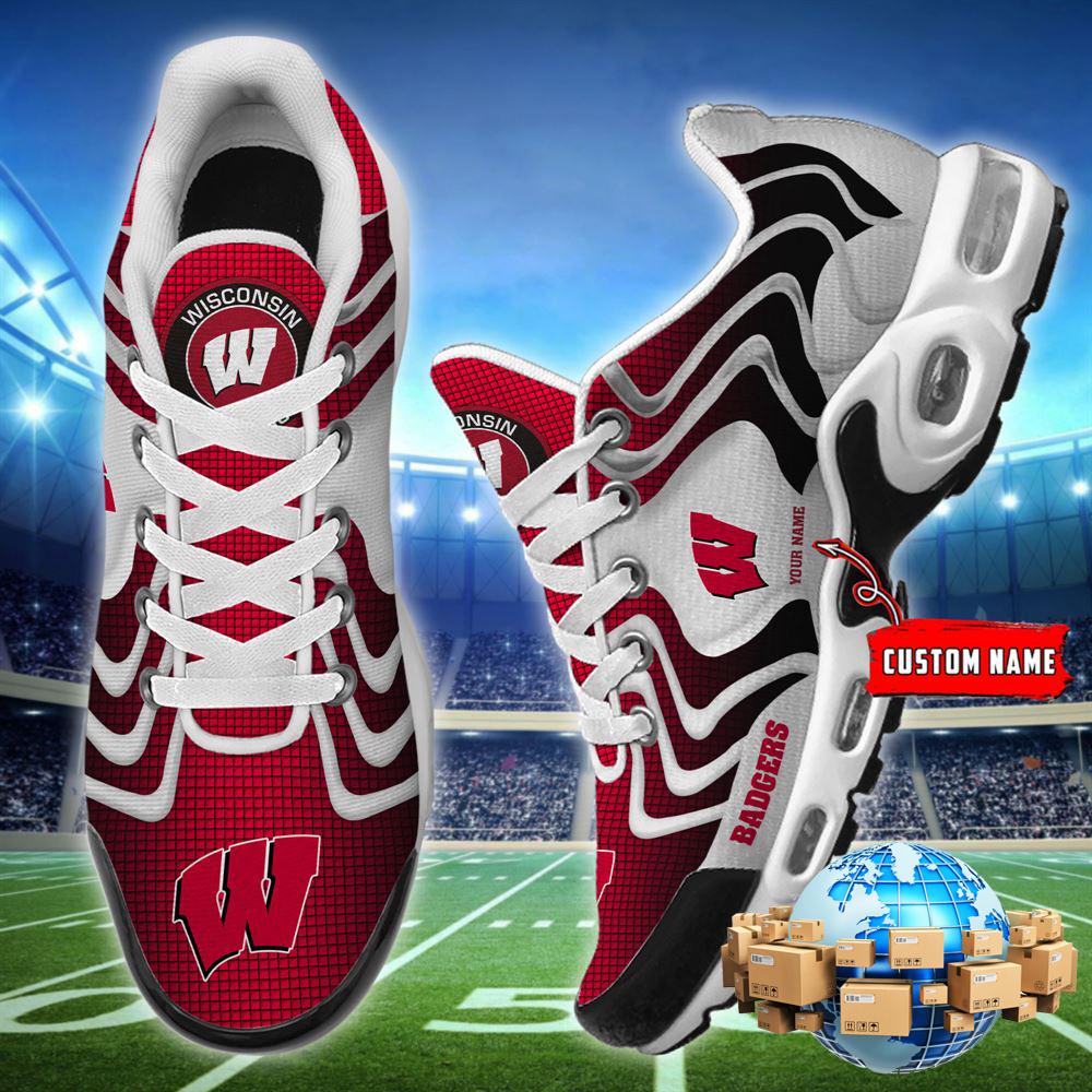 NCAA Wisconsin Badgers Football Team TN Shoes - Custom Name