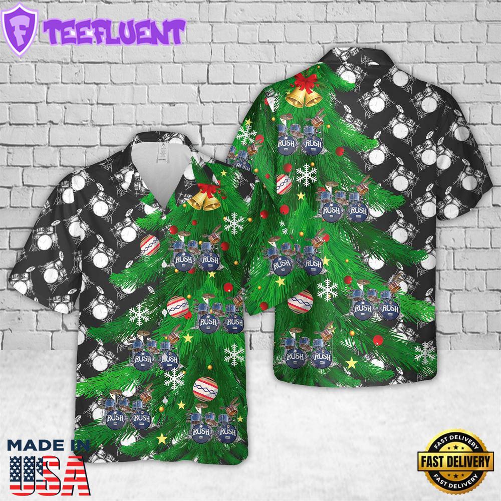 Neil Pearts Original RUSH Drum Set Christmas Hawaiian Shirt