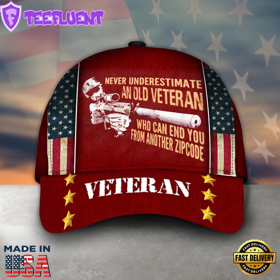 Never Understimate An Old Veteran Veteran Cap