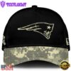 New England Patriots 2024 Salute to Service Club Black Camo Cap Gift For Veteran