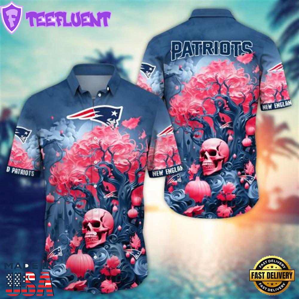 New England Patriots Halloween Skull Pumpkin – NFL Hawaiian Shirt