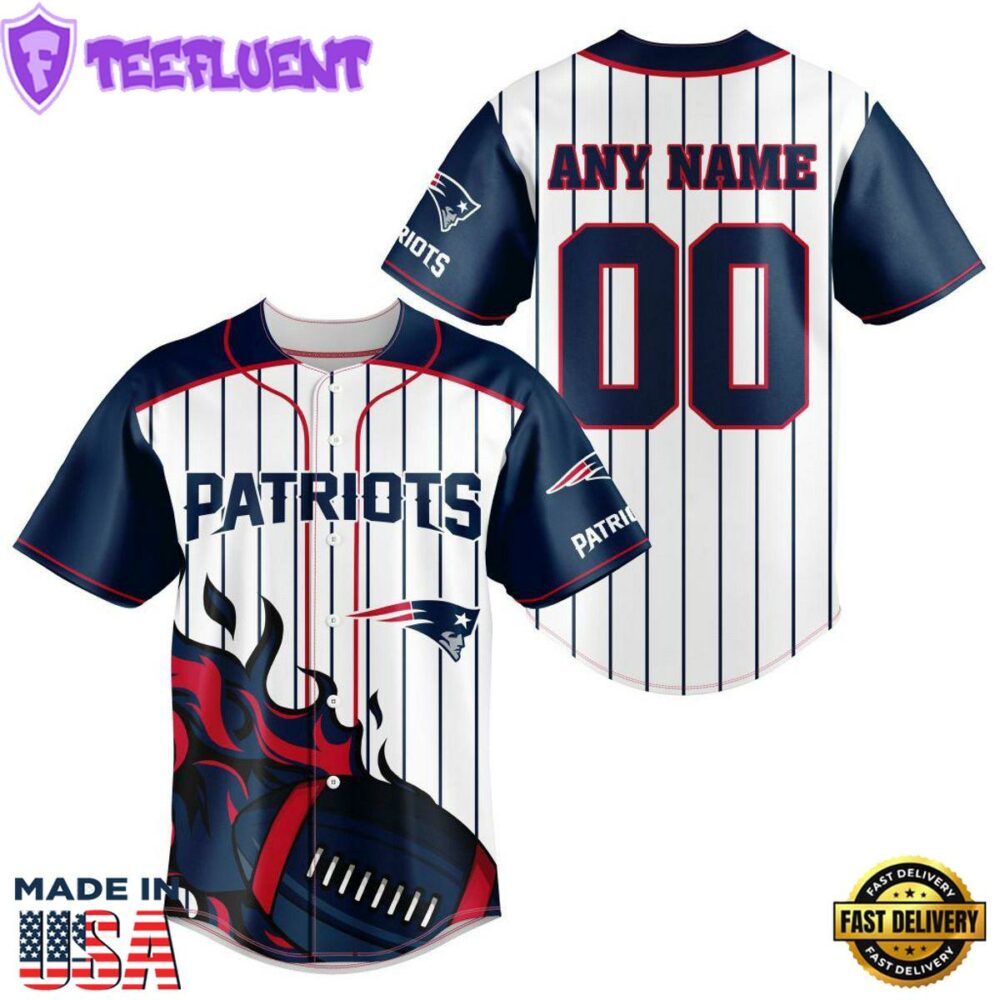 New England Patriots NFL 3D Personalized Baseball Jersey Shirt For Fans