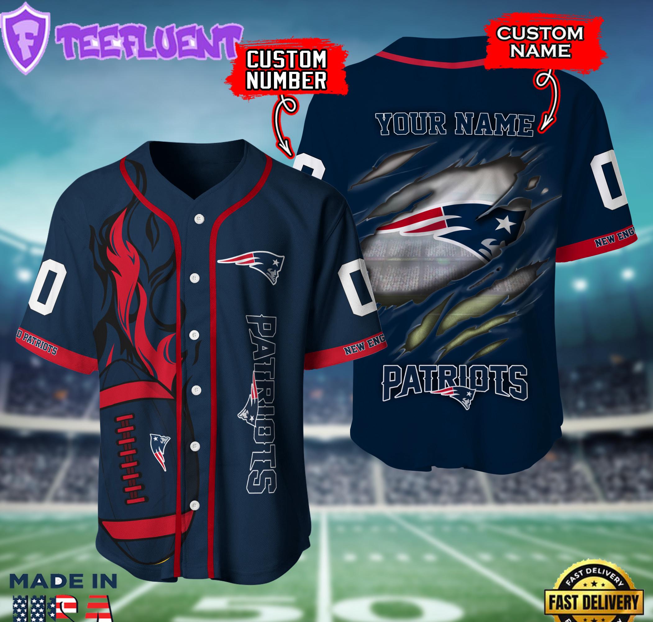 Gift Summer New England Patriots NFL 3D Personalized Baseball Shirt For Fans Gift Summer New England Patriots NFL 3D Personalized Baseball Shirt For Fans