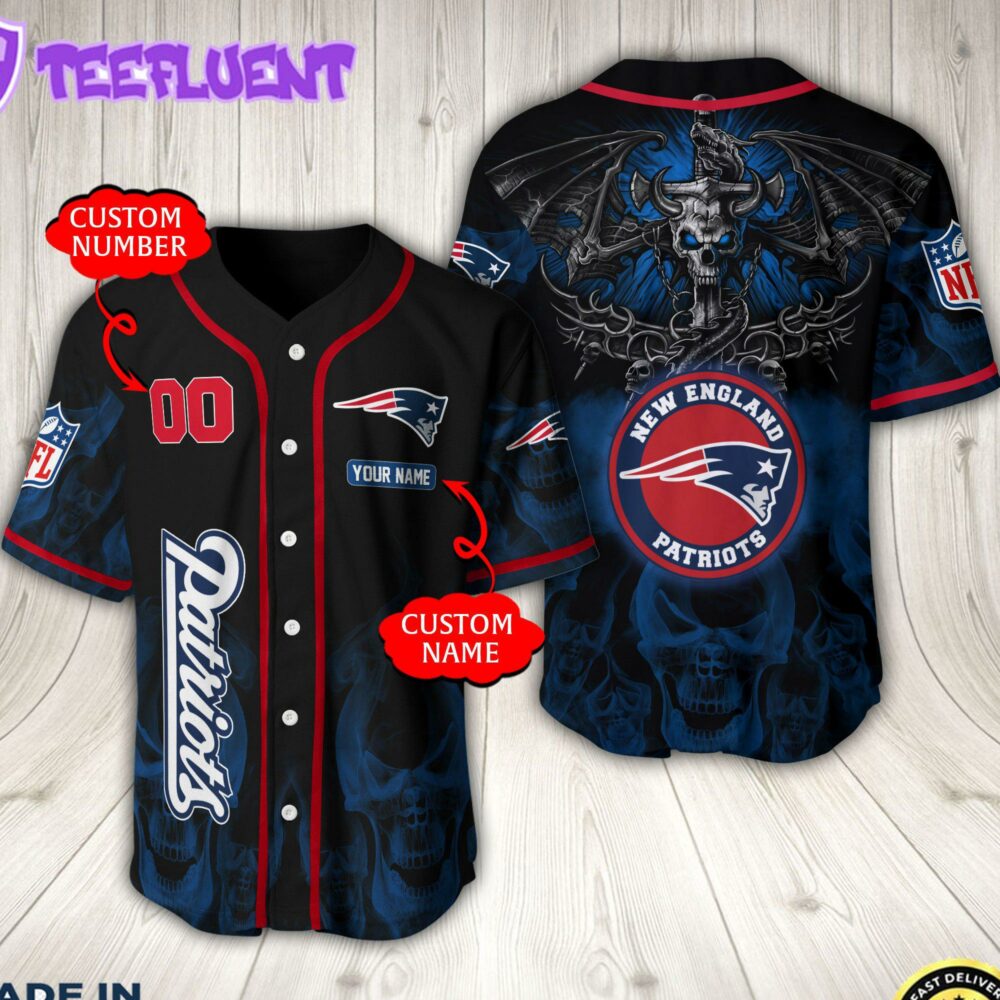 New England Patriots NFL Baseball Jersey Custom Name And Number Shirt For Fans