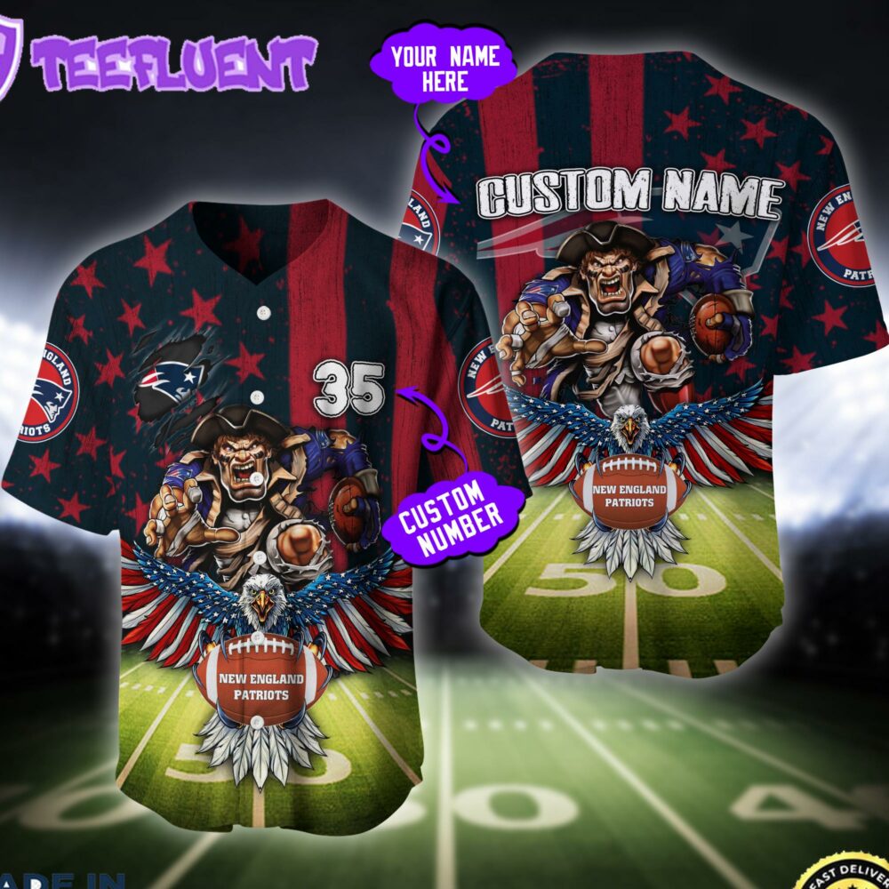 New England Patriots NFL Baseball Jersey Custom Shirt For Fans