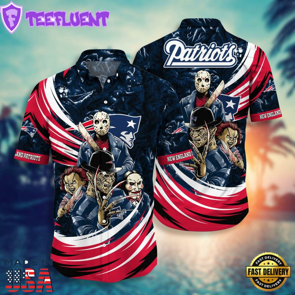 New England Patriots NFL Halloween Horror Movies Hawaiian Shirts