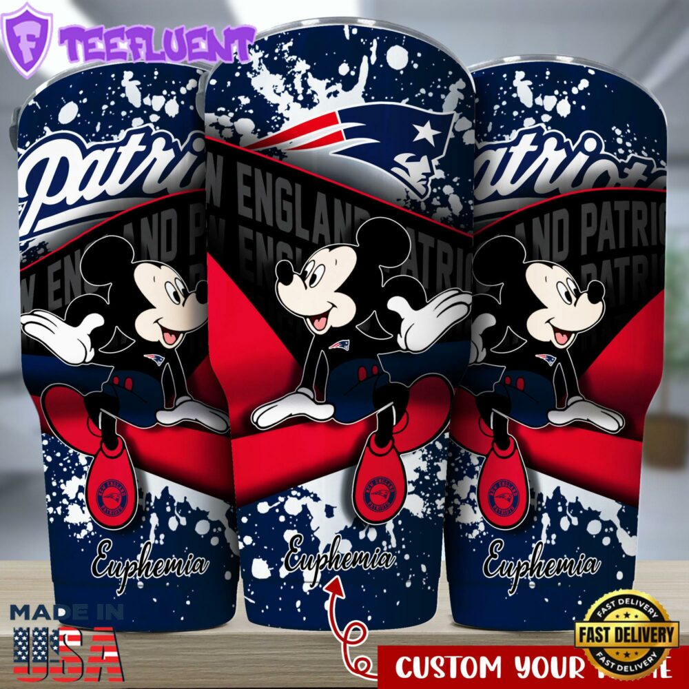 New England Patriots NFL-Custom Tumbler Mickey Mouse Style