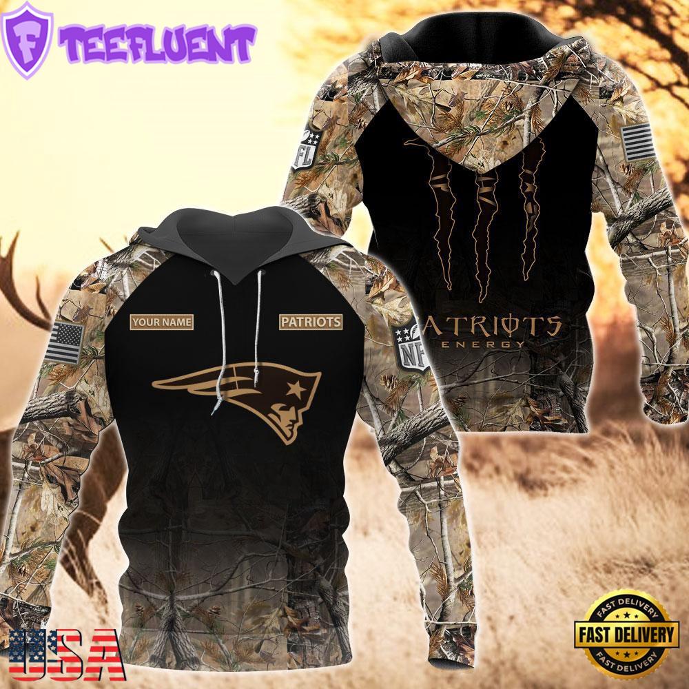 New England Patriots Personalized Hoodie Camo Hunting Perfect Gift