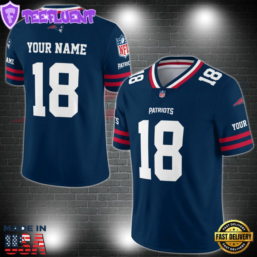 New England Patriots Personalized V-neck Football Jersey Sport Gifts For Fan
