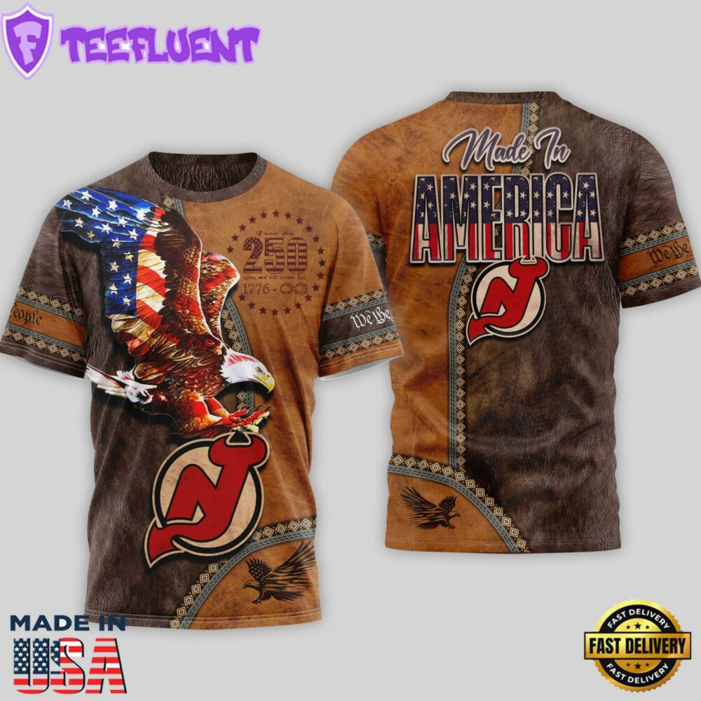New Jersey Devils USA 250th Anniversary 3D T-Shirt